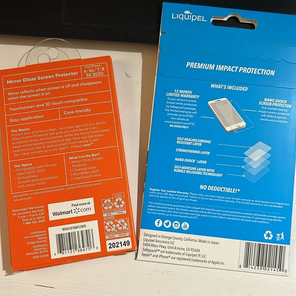 2 Screen Protectors for iPhone 6/6s/7/8 SE - Clear